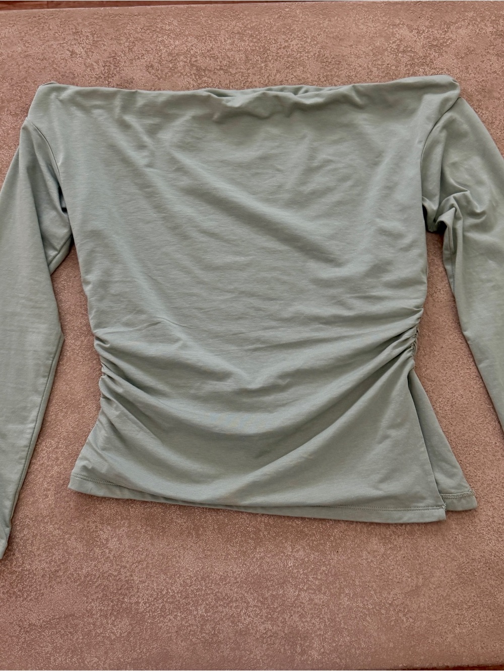 Abercrombie & Fitch off-the-shoulder top Sage Green Medium - Picture 4 of 8